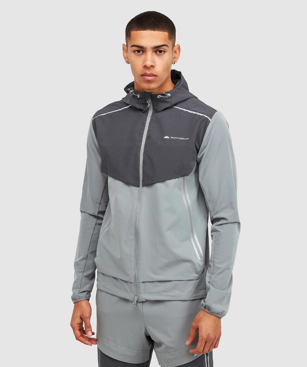 Refraction Woven Running Jacket Iron / White Monterrain