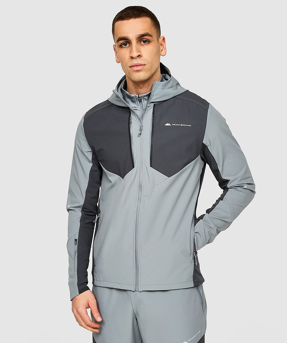 Dynamic Woven Running Hoodie Monument / Iron Grey Monterrain
