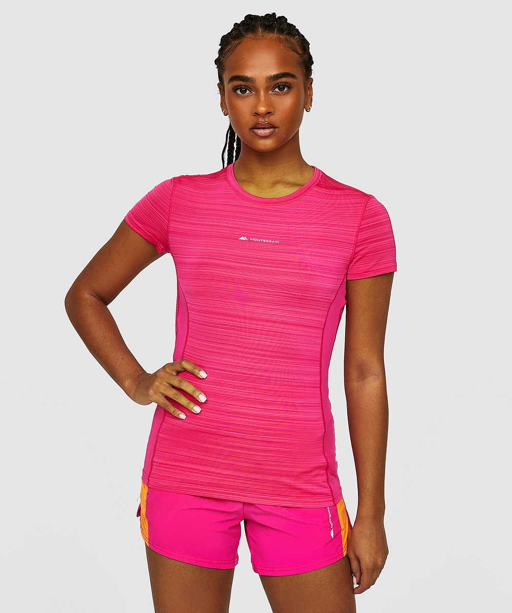 Womens Lyder Sports T-Shirt | Hot Pink | Monterrain