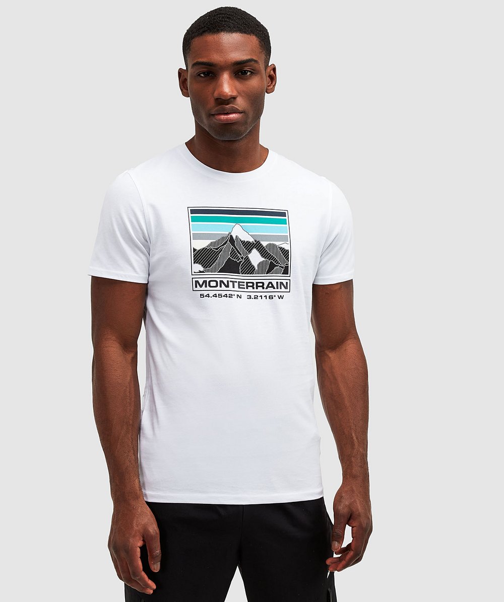 Geo TShirt Optic White / Blue Monterrain