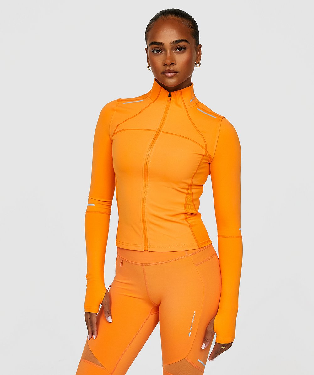 Womens Altitude Full Zip Long Sleeve Top Orange Monterrain