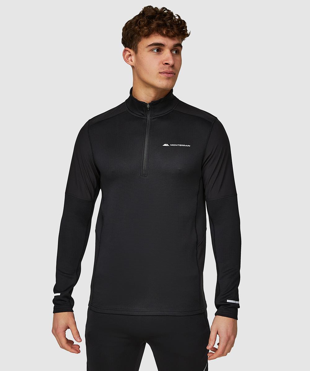 Vinson 2.0 Quarter Zip Long Sleeve T-Shirt | Jet Black | Monterrain