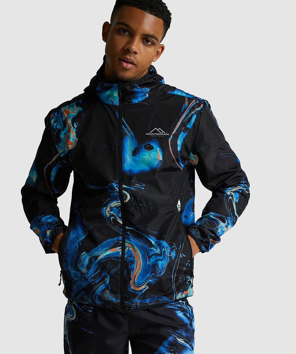 Saturn Windrunner Jacket | Jet Black / Aqua Multi | Monterrain