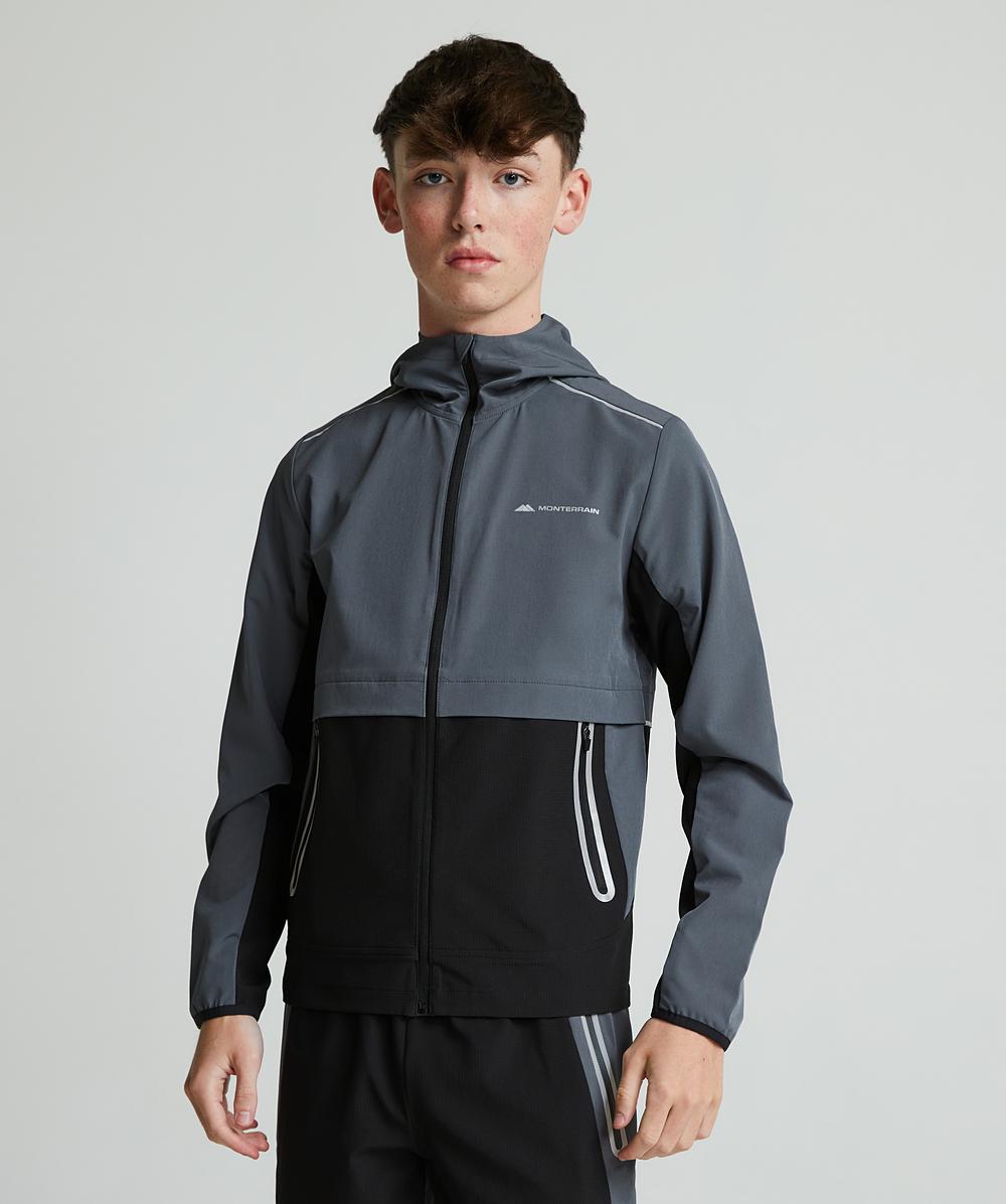 Junior Ventax Woven Full Zip Hoodie | Jet Black / Iron Gate