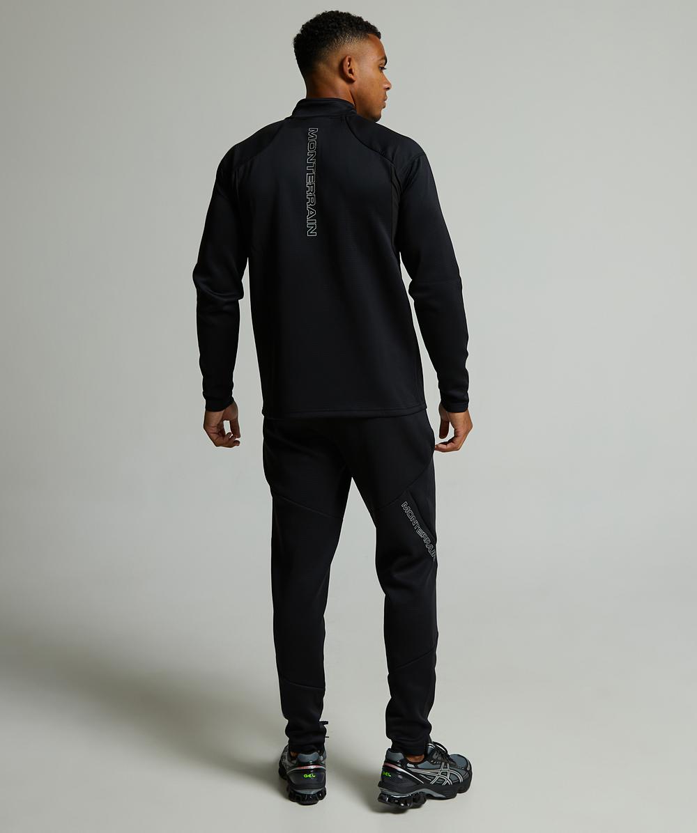 Metric Poly Quarter Zip Tracksuit | Jet Black | Monterrain