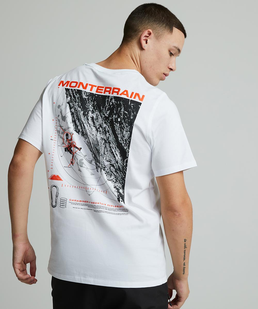 Cascade T-Shirt | Optic White / Fiery Citrus | Monterrain