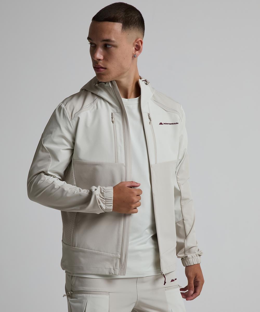 Monterrain Orbit Woven Running Hoodie - Beige - XL