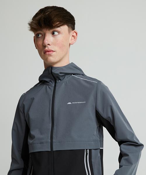 Junior Ventax Woven Full Zip Hoodie | Jet Black / Iron Gate