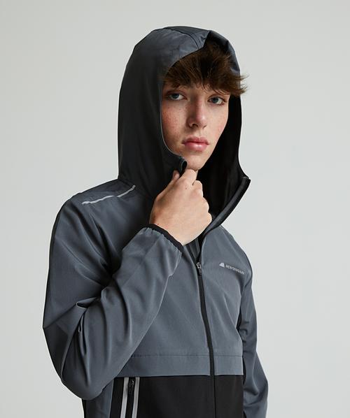 Junior Ventax Woven Full Zip Hoodie | Jet Black / Iron Gate