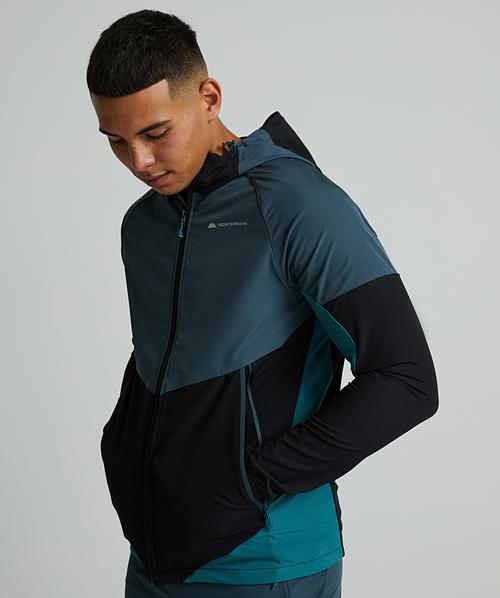 Vault Woven Hoodie | Jet Black / Dark Slate / Mediterranea
