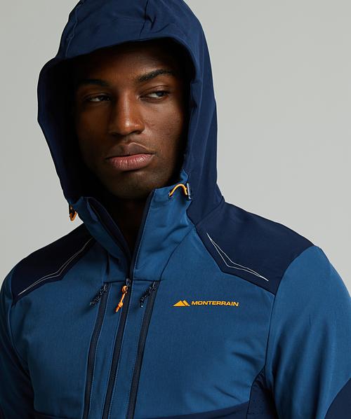 Orbit Woven Running Hoodie | Black Iris (Blue) / Ensign Blue