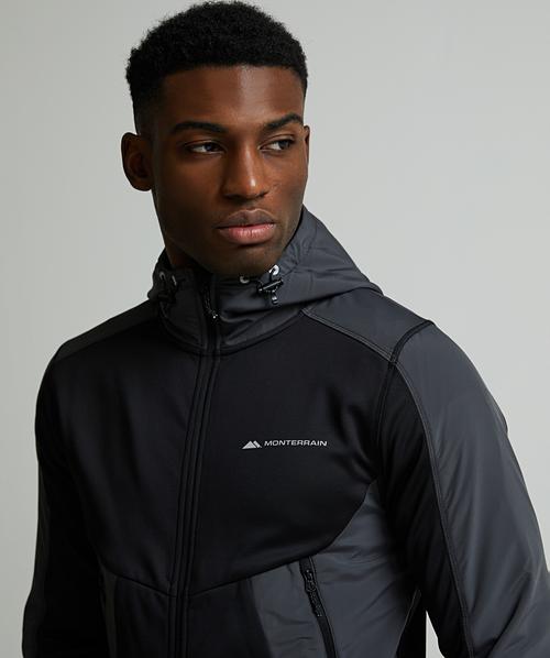 ジャケット・アウター GIUNON drawstring fleece zip-up jacket Explorer Poly Fleece Zip Through Hoodie | Jet Black / Asphalt