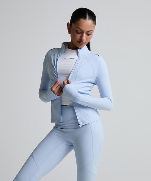 Womens Asana Long Sleeve Full Zip Top | Dark Slate / Spun Sugar