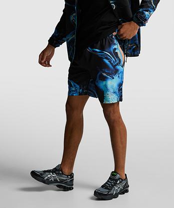 Saturn Woven Short | Jet Black / Aqua Multi | Monterrain